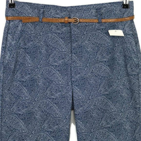 Dockers Hello Smooth Capri Pants‎ Blue White Paisley Slimming Stretch 6 - Picture 6 of 12